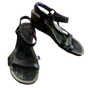 Teva Cabrillo 9 Womens Black Leather Slingback Sandals 1002370